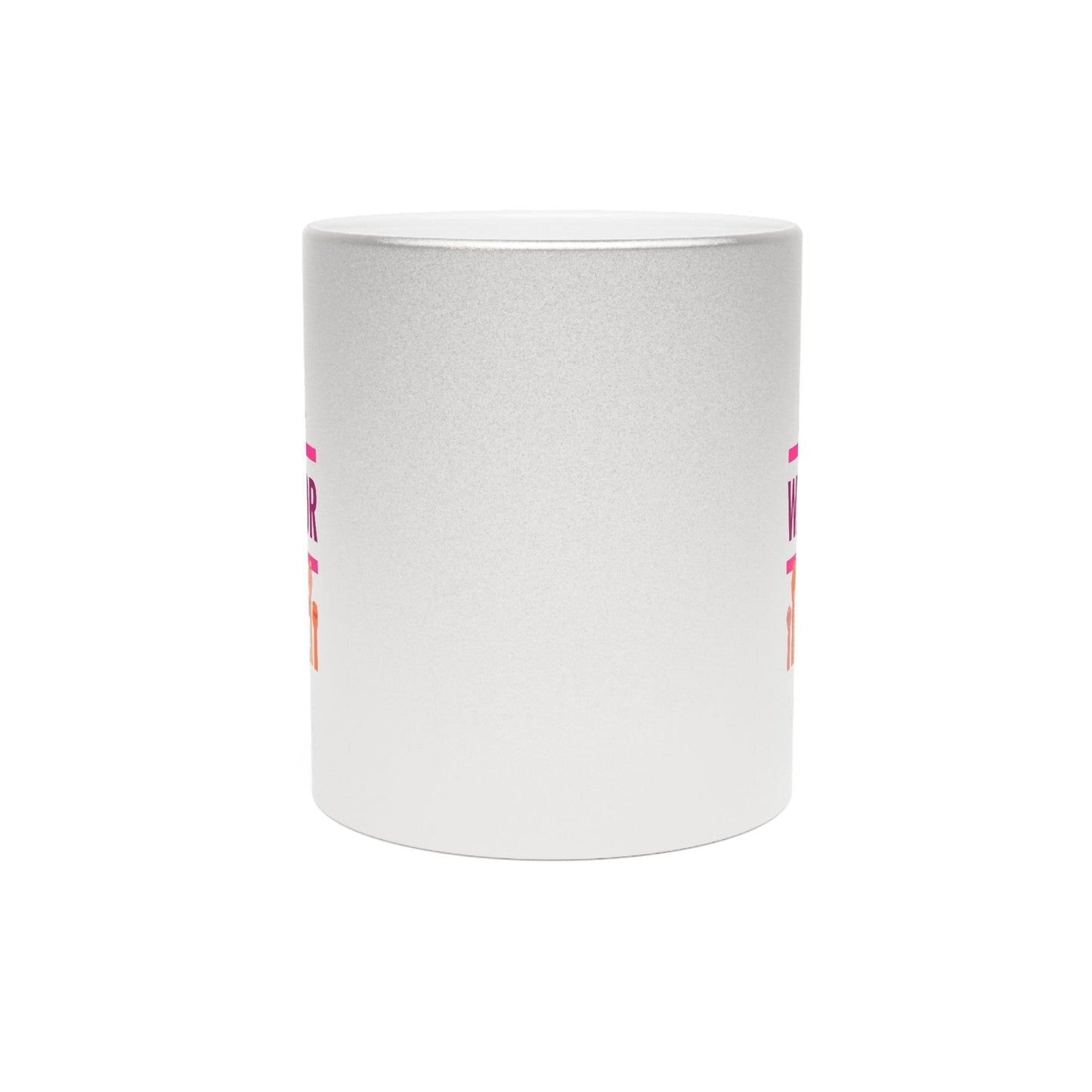 Mug - Metallic Silver, Gold - I Am A Warrior Motivational Mug