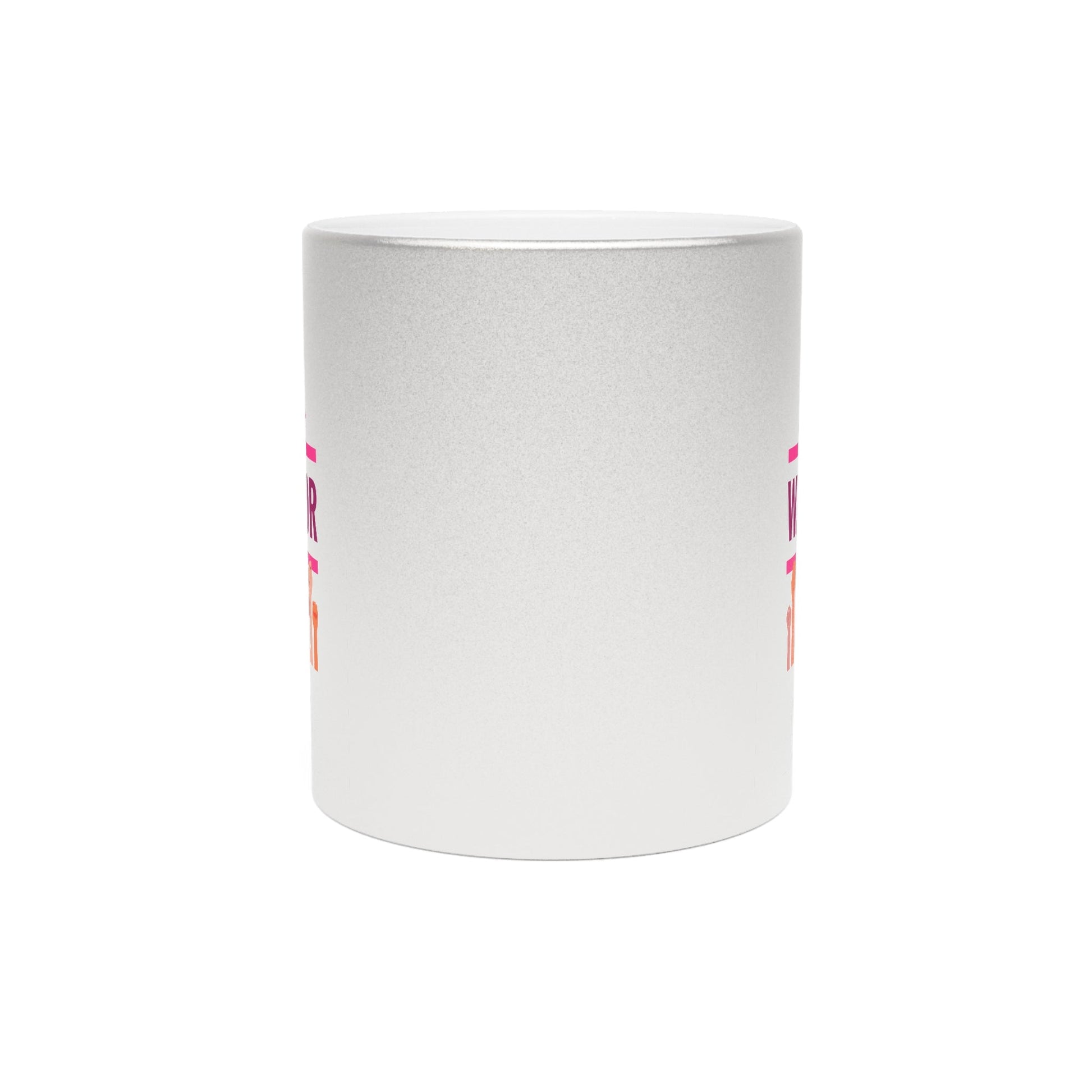 Mug - Metallic Silver, Gold - I Am A Warrior Motivational Mug