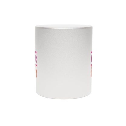 Mug - Metallic Silver, Gold - I Am A Warrior Motivational Mug